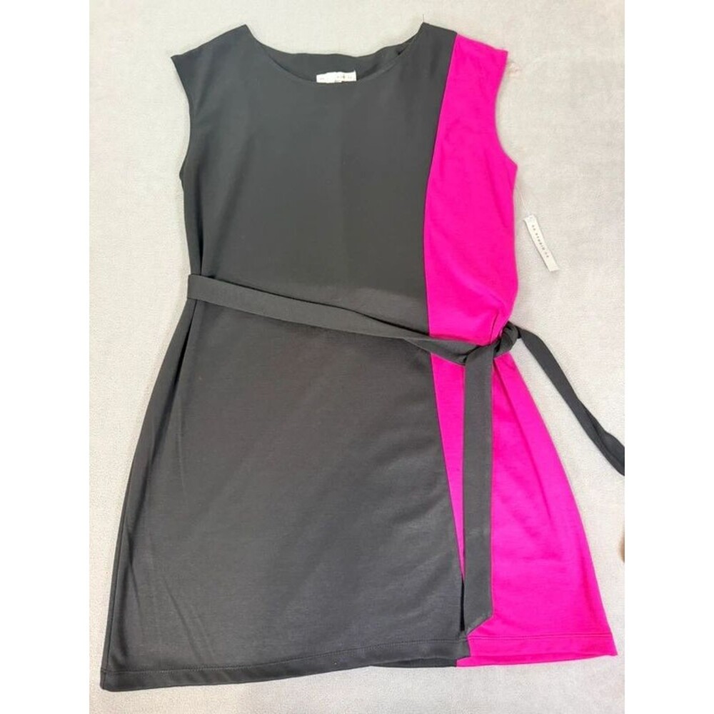AA Studio AA- Women's Black & Magenta Color Block Sleeveless Dress- 18W-NWT